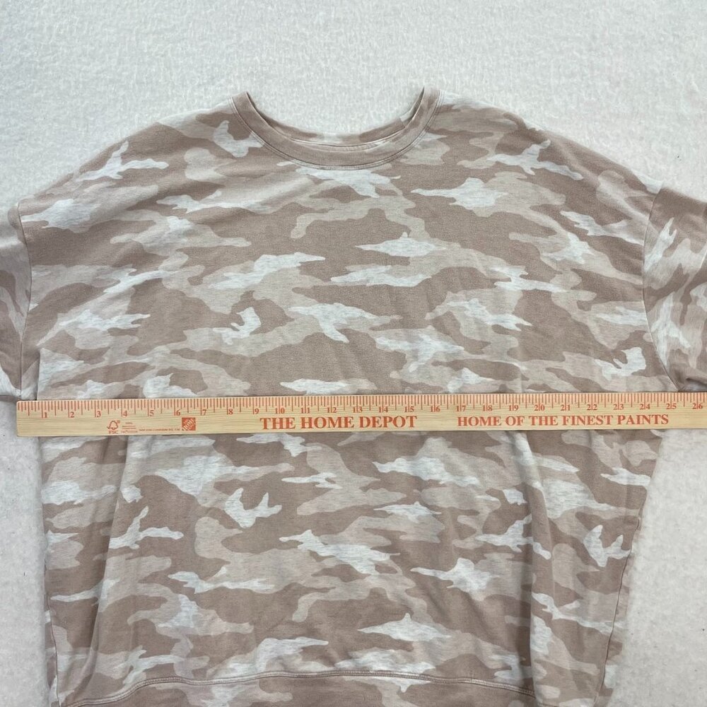 Athleta Balance Pullover Sweatshirt Ultra Soft Camo Oatmeal Heather Size 1X - Picture 6 of 7
